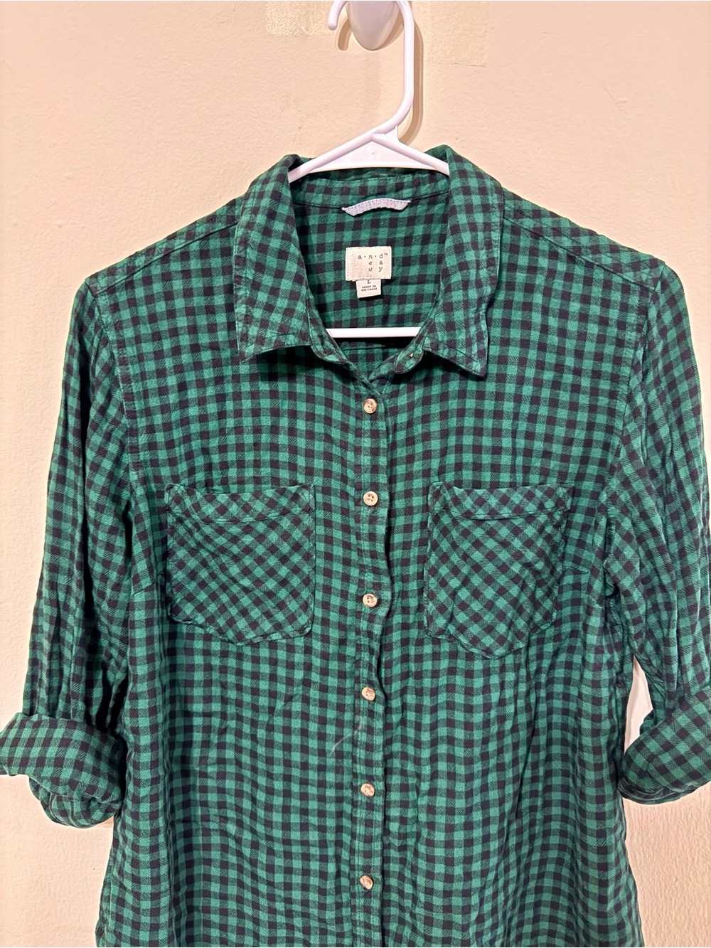 a new day Green and Black Check Button-Down Shirt - Picture 2 of 4